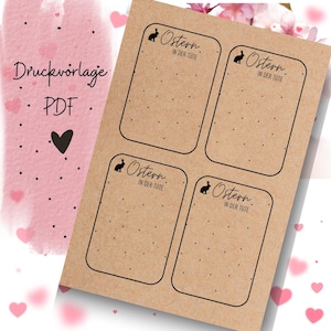 Print template Easter in a bag PDF template for download Print Gift card Gift Self-print Easter greeting Easter card