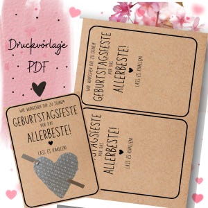 Druckvorlage Geburtstag Lass es knallen PDF Vorlage Geburtstagskarte Selbstausdrucken Geschenkkarte Mitbringsel Download Geschenk
