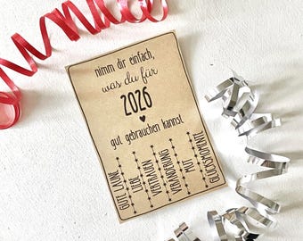 Printable template for New Year's Eve, New Year's card, New Year's greeting, New Year's Eve gift, small gift for New Year's Eve, table decoration 2026, PDF for printing