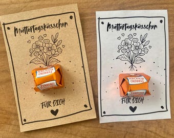 Printable Mother's Day gift template, Mother's Day kisses, Mother's Day card, PDF card for printing, gift idea