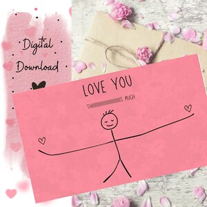 Valentine&#39;s Day Anniversary Gift for him for her Friend Card Love Card Mother&#39;s Day Girlfriend Printable Gift Idea Love