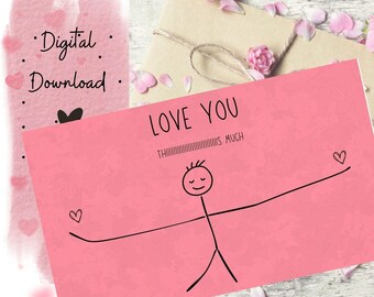 Tarjeta de regalo de aniversario de San Valentín imprimible para él/ella/amigo Tarjeta de amor Idea de regalo para el Día de la Madre Idea de regalo para novia Idea de regalo Amor
