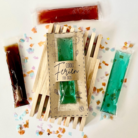 DIY Wassereis Vorlage Sommerferien, Download, Abschiedsgeschenk Schule Schulfreunde, Last Minute Geschenk Ferien, Druckvorlage Karte