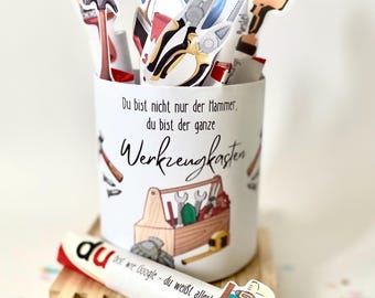 Druckvorlage Vatertag Duplo Banderole Du bist der Hammer Mitbringsel Vatertagsgeschenk Vorlage zum ausdrucken