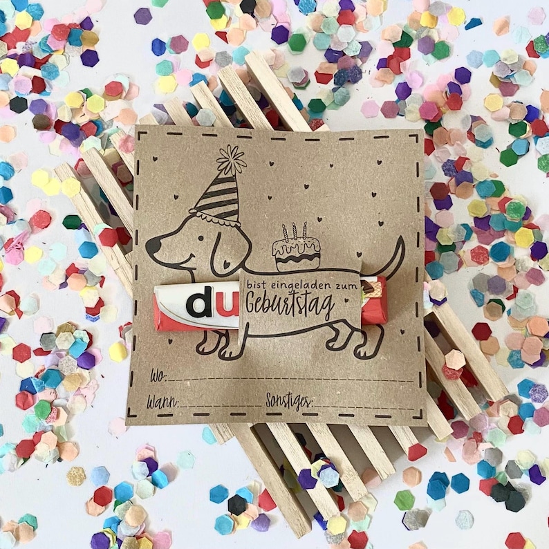 Plantilla de invitación de cumpleaños imprimible con diseño de perro salchicha, plantilla imprimible, invitación de cumpleaños, tarjeta de invitación de cumpleaños infantil, plantilla de manualidades, PDF imagen 2