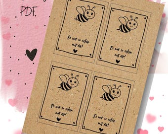 Print template farewell kindergarten gift educator daycare bee farewell gift kindergarten, farewell card school PDF