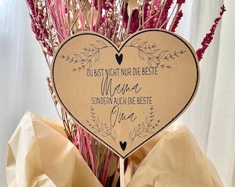 Print template Mother's Day Mother's Day gift flower pin best mom grandma Mother's Day card card heart PDF to print gift gift idea