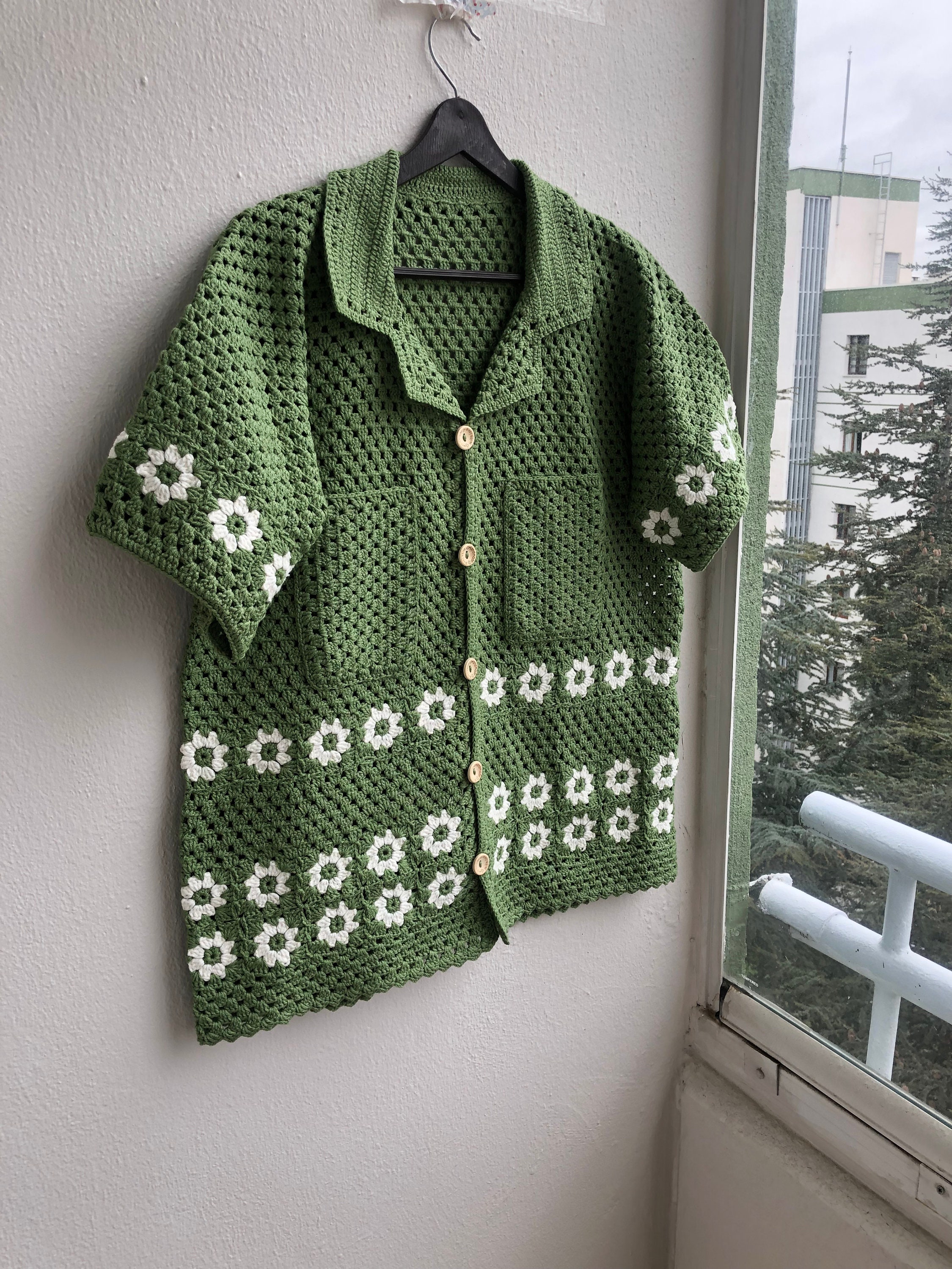 Merladesigns Crochet Shirt, Unisex Shirt, Vintage Crochet