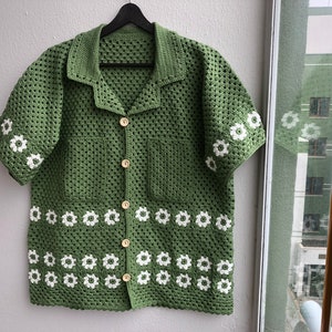 Crochet Shirt, Bode Shirt, Unisex Shirt, Crochet Oversize
