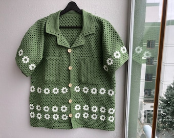 Crochet Shirt, Bode Shirt, Unisex Shirt, Crochet Oversize Crochet Shirt, Bode Shirt, Unisex Shirt, Crochet Oversize