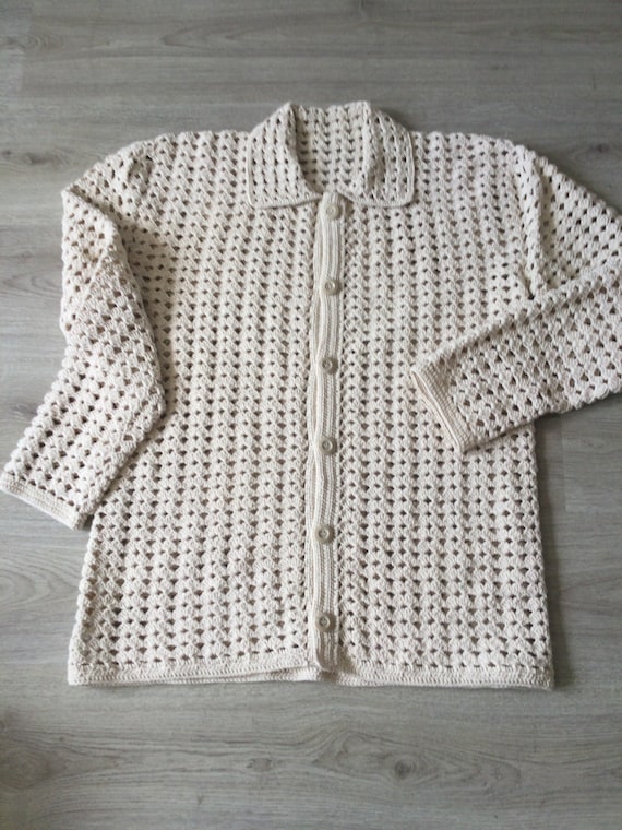 Merladesigns Crochet Long Sleeve Shirt for Men, Crochet