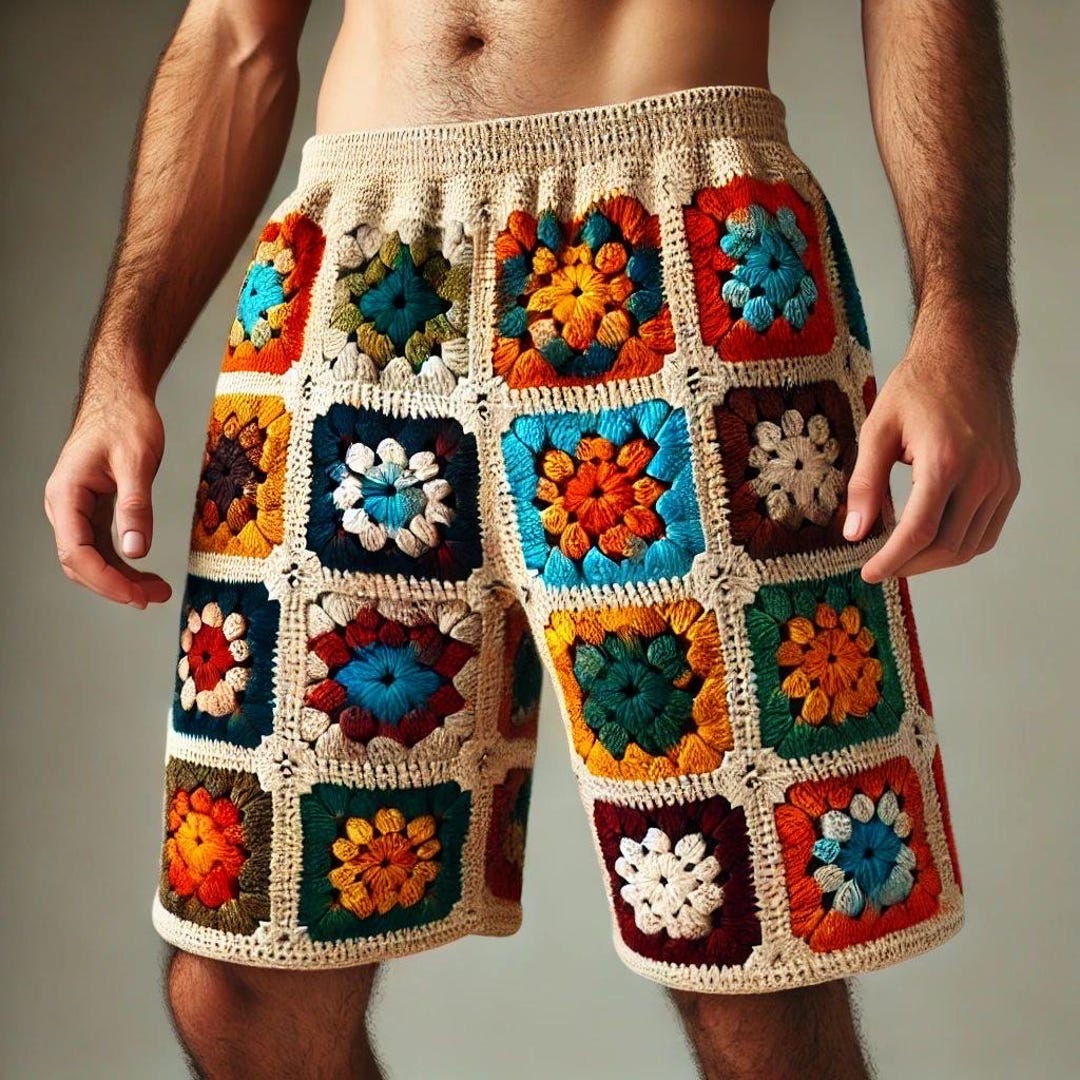 Merladesigns Colorful Ethnic Shorts for Men, Men's Handmade Shorts