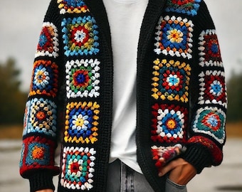 80s Vintage Nepal Handknitted Wool Sweater Knitwear Beige Ornament 