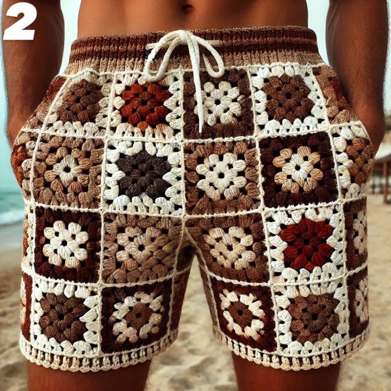 Bohemian Purple Pattern Print Men's Shorts