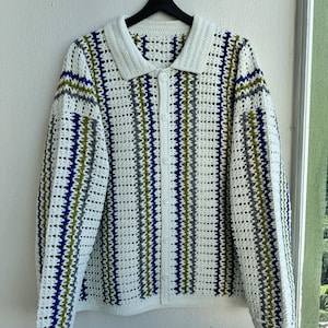 MerlaDesigns Men’s Crochet Long Sleeve Shirt for Men, Crochet Shirt, Unisex Sweater, Crochet Overshirt, Crochet Shirt for Men,Men’s Cardigan
