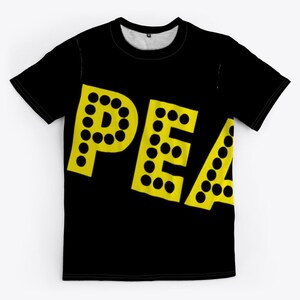 All Over Printed Tee | Black and Yellow T Shirt | Unisex Polyester Regular Fit | Yes To Peace Collection | Gym Tee Casual Tee