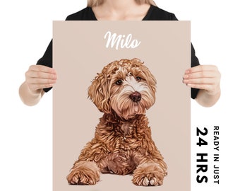 Custom Pet Portrait, Digital Download Art, Personalised Dog Portrait, Hand-illustrated Pet Drawing, Pet Wall Art, Cat Portrait, Pet Memorial