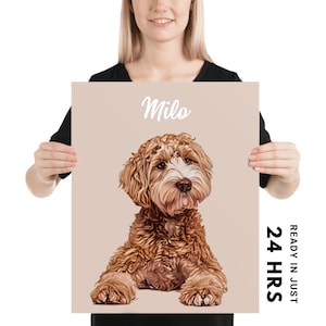 Custom Pet Portrait, Digital Download Art, Personalised Dog Portrait, Hand-illustrated Pet Drawing, Pet Wall Art, Cat Portrait, Pet Memorial