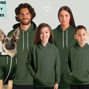 Dog hoodie, Kids hoodie, matching dog and owner, sage green hoodie, matching hoodies, cute hoodie, all colours available, UK/USA