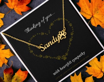 Custom Pet Memorial Necklace: Personalized Dog Cat Loss Gift