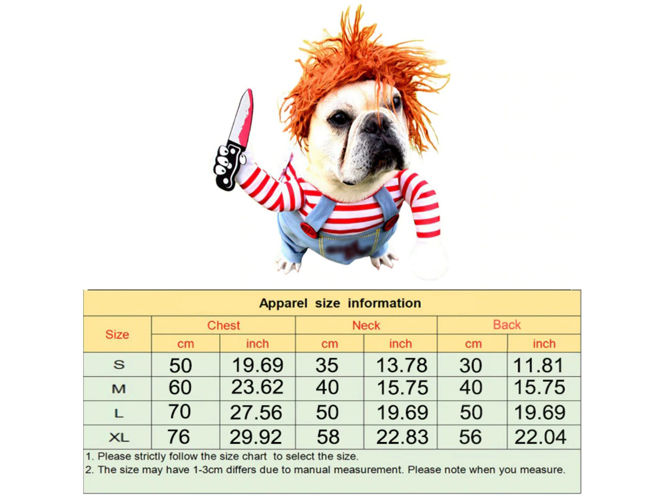 Disfraz de perro disfraz de perro Chucky Halloween de perro - Etsy España Disfraz de perro disfraz de perro Chucky Halloween de perro - Etsy España