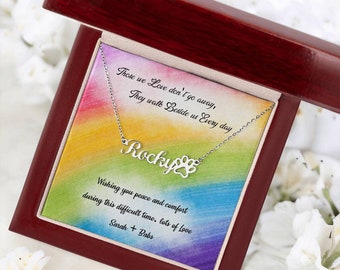 Personalized Pet Memorial Necklace: Custom Dog Name Pendant