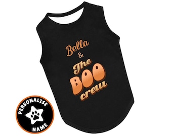 Gepersonaliseerde Halloween-hondenshirt: Funny Boo Crew Pet Apparel