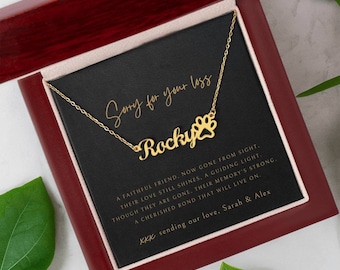 Personalized Pet Memorial Necklace: Custom Dog Name Paw Pendant