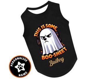 Personalized Halloween Dog Shirt: Spooky Ghost Pet Costume