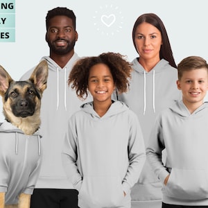 Matching dog and owner, custom hoodie, grey hoodie, matching hoodie, dog hoodie, custom dog hoodie, kids hoodie, all colour available UK/USA