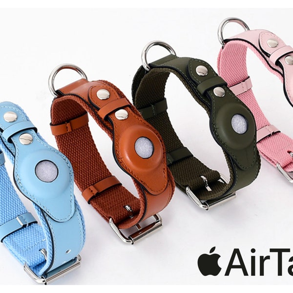 Airtag Hundehalsband, Airtag Halter, Leder Airtag Hundehalsband, Airtag Halsband Hund, Airtag Halsband Katze, GPS Hundehalsband, Echtlederhalsband