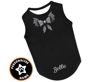 Halloween-hondenvest Bat Coquette Bow: gepersonaliseerde griezelige outfit