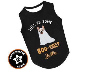 Gepersonaliseerde Halloween-hesje voor hond: spookkostuum, griezelige huisdieroutfit