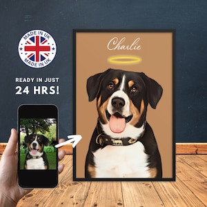 Pet Memorial Gift, Custom Pet Portrait, Personalised Dog Portrait, Hand Drawn, Pet Drawing, Pet Wall Art, Cat Portrait, Dog memorial gift
