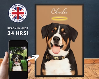Custom Pet Portrait, Hand Drawn Dog or Cat Memorial Gift