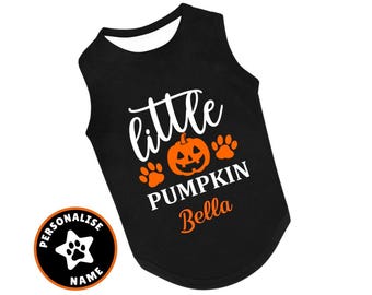 Personalisierte Hundehalloween-Weste: Lustiges Kürbis-Haustier-Shirt