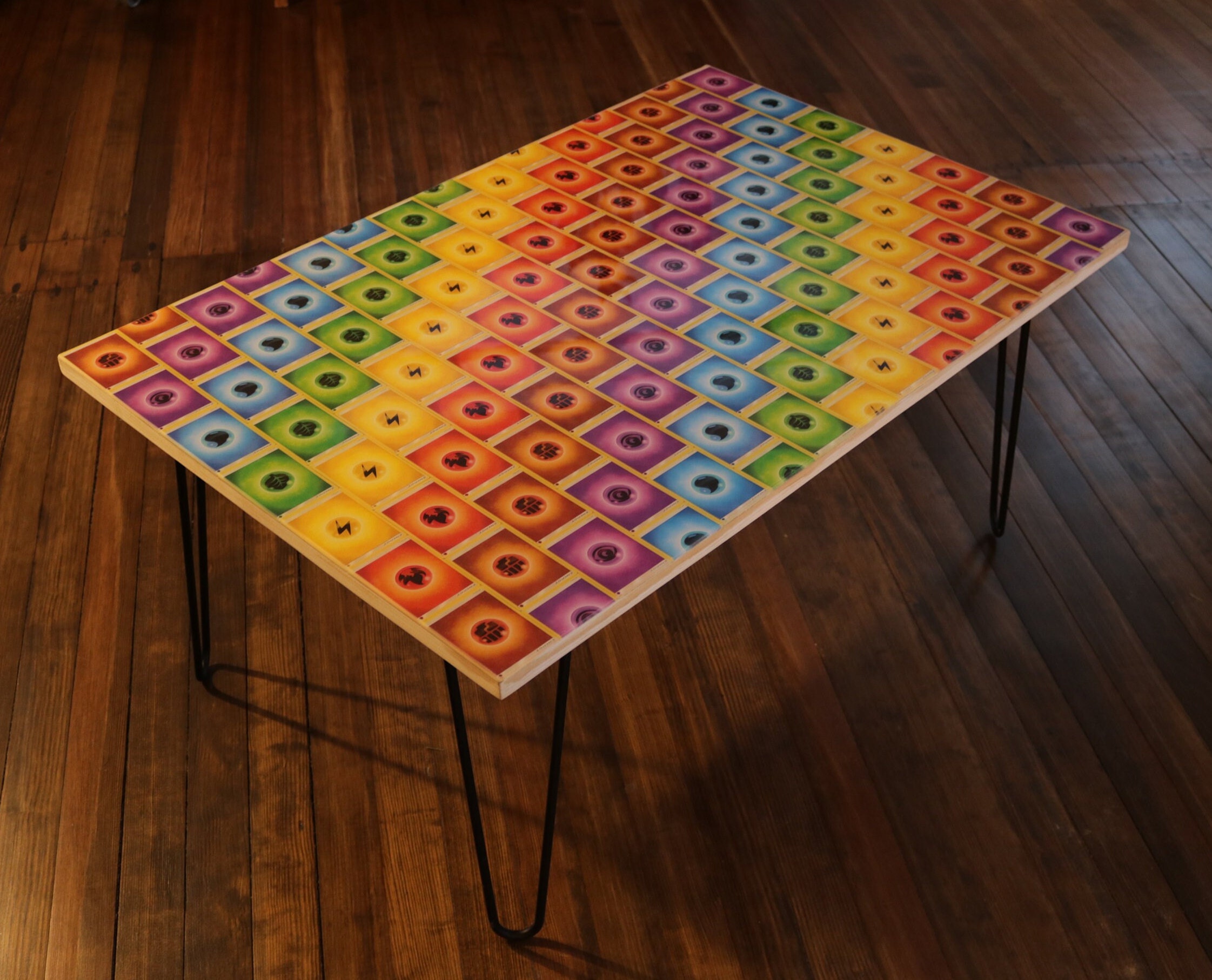 Pokmon Energy Card Epoxy Coffee Table | Unique Gaming Inspired Design |  Nintendo Game Room Decor | - Etsy