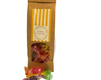 300g Bag of Stockleys Fruit Drop Sweets, Personalised If You Want