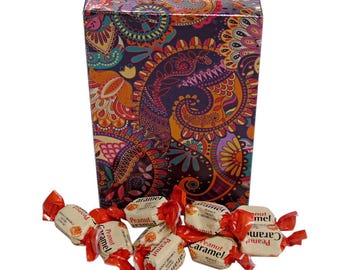 250g Rectangular Patterned Box of YUMMYs Peanut Caramel Chews