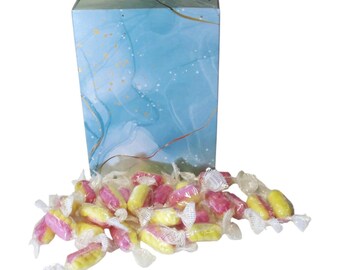 350g Rectangular Patterned Box of Rhubarb & Custard Twists