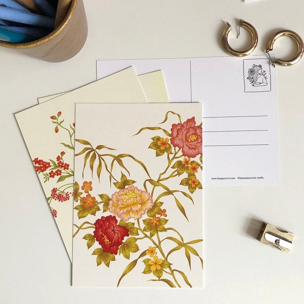Carte postale "Composition florale" Rose pastel