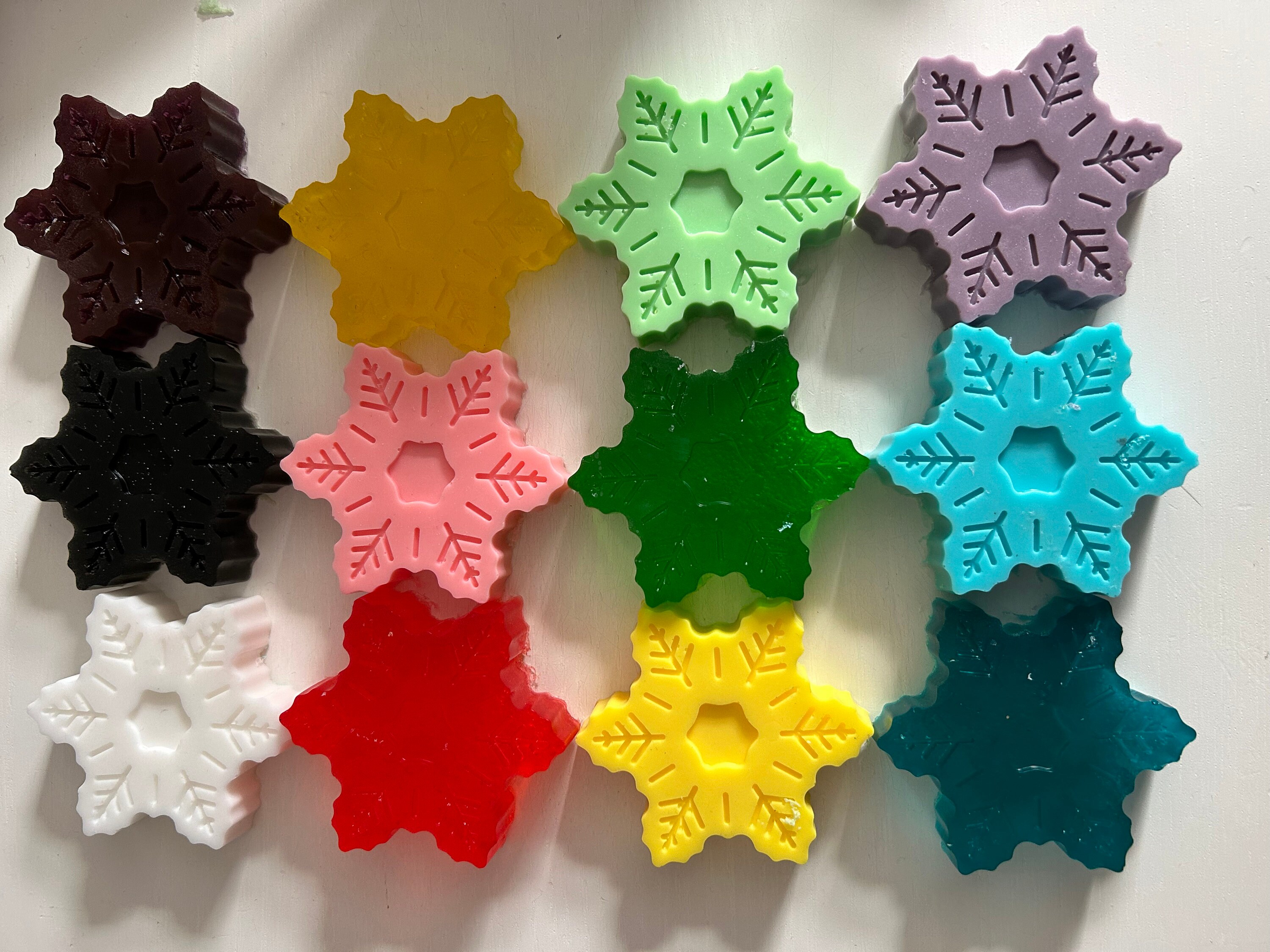 3 Large Snowflake soaps