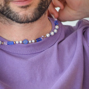 Collier Shéhérazade, fait à la main , bijoux fantaisie, collier en perles, perle Agate image 4