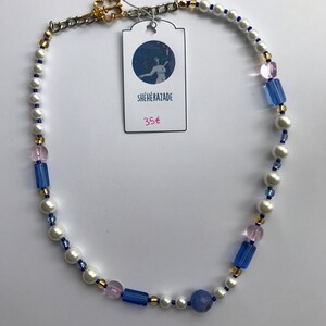 Collier Shéhérazade, fait à la main , bijoux fantaisie, collier en perles, perle Agate image 3