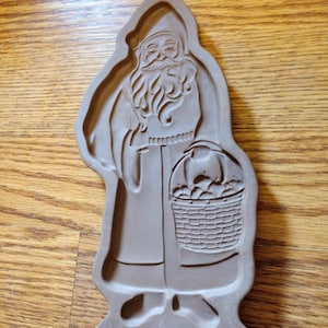 Vintage Longaberger Ceramic Father Christmas Cookie Mold- 1990