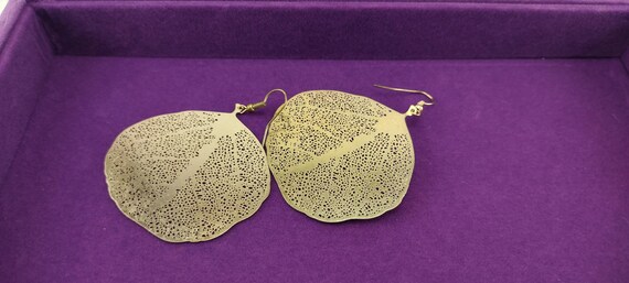 Leaf Earrings, leaf skeleton dangle earrings - image 1
