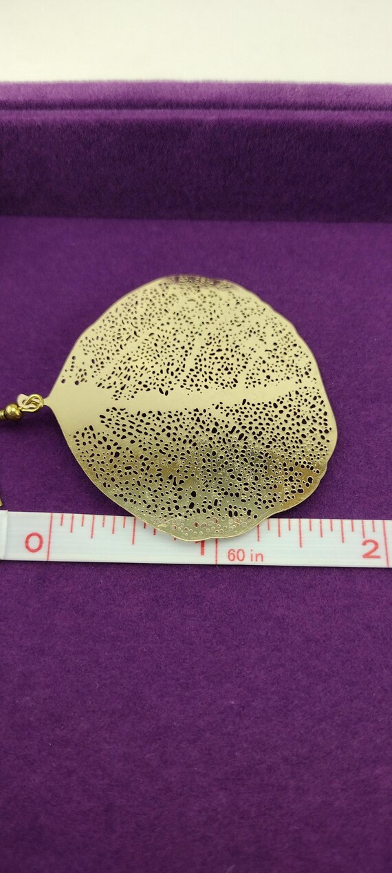 Leaf Earrings, leaf skeleton dangle earrings - image 4