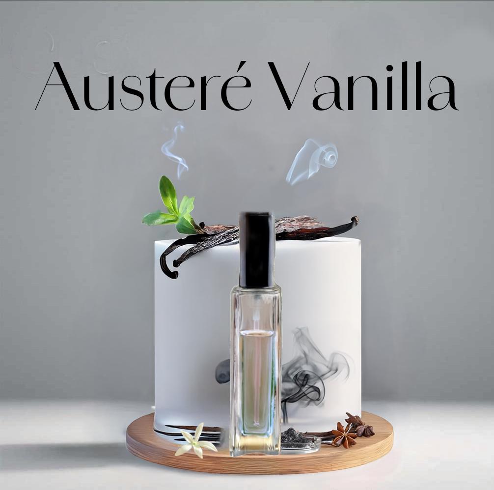 Austere Vanille: (aromatic vanilla, sandalwood, spice, amber, benzoin)