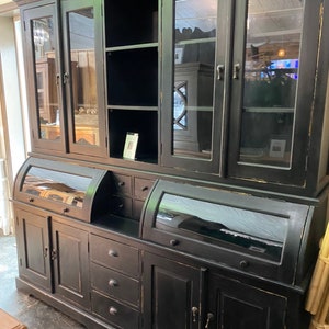 Black or white Roll top Apothecary Cabinet - 2 parts
