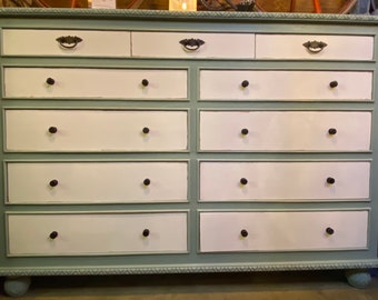 11 Drawer Dresser – Industrial Rustic Wood Storage Cabinet